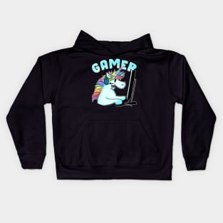 Unicorn Gamer Funny gamming Kids Hoodie